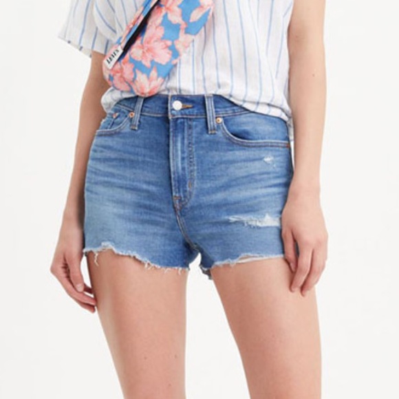 Levi's High Rise Denim Shorts - Picture 1 of 7